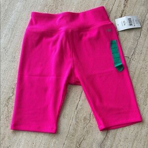 NEW 🆕 Athletic Works Hot Pink Ribbed Biker Shorts 14-16 years